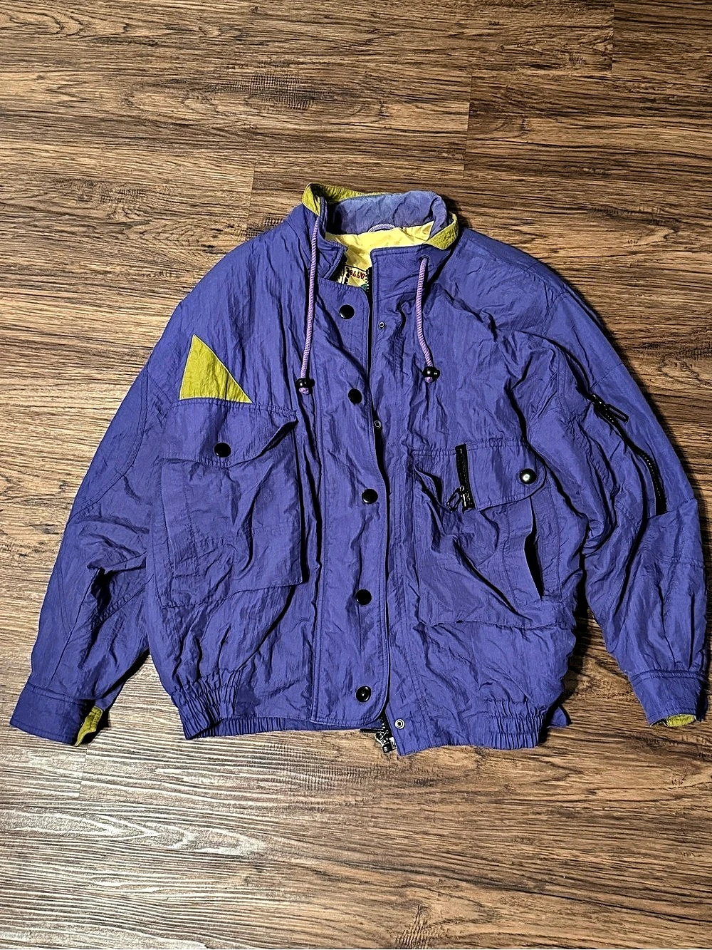 Vintage Gil Bret Women’s Purple & Yellow Windbreaker Jacket
